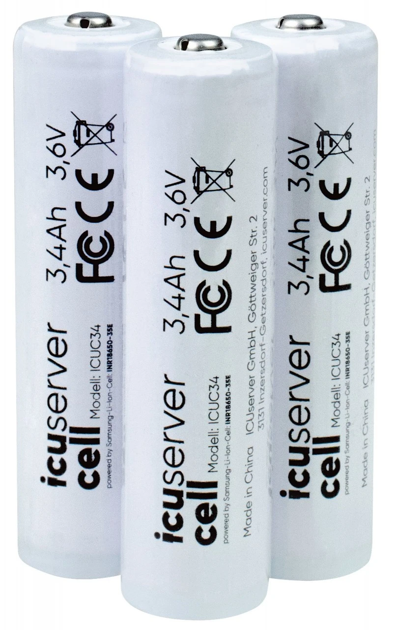 Icuserver 18650-batterier I Sæt Med 3 3 Icuserver 18650-batterier I Sæt Med 3